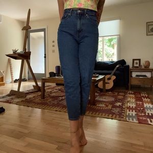 High waisted denim mom jeans